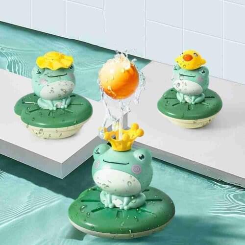Cute Frog Baby Bath Toys Electric Water Spray Toys With 5 Different Spray Accessories Bathtub For Toddlers Kids Gifts 2021 New