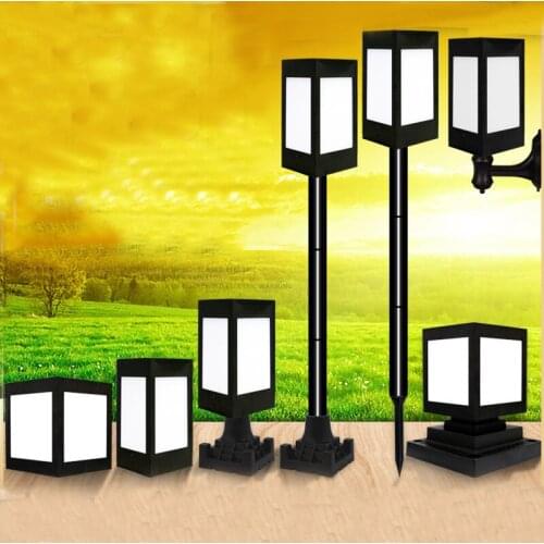 Outdoor Garden LED Solar Pillar Light Landscape Light Solar Porch Wall Lamp Waterproof Villa Extrinsic Wall Lawn Fence Post lamp