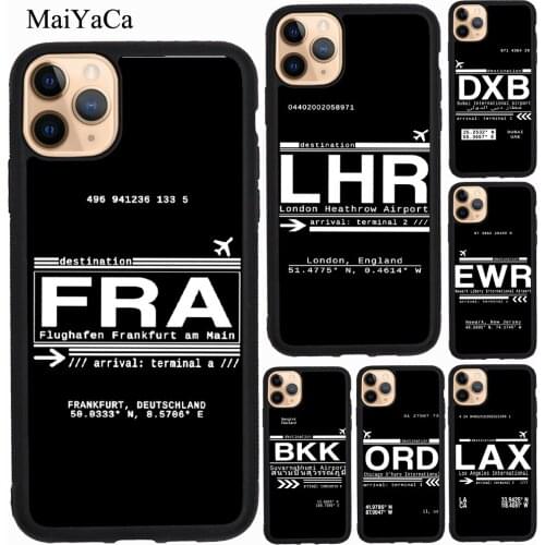 MaiYaCa Funny Airport Code For iPhone 7 8 Plus 6S SE 2020 Case For iPhone 12 mini 11 Pro Max XS X XR Cover