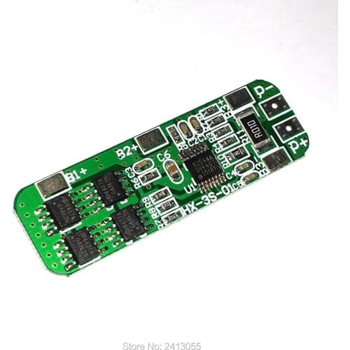 3S 6A Li-ion 12V 18650 BMS PCM battery protection board bms pcm for li-ion lipo battery cell pack