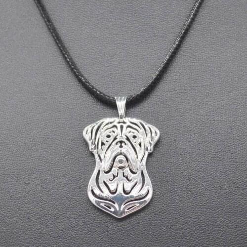 Womens Rope Chain Metal Dogue De Bordeaux Pendant Necklaces Jewelry Alloy Dog Necklaces Drop Shipping