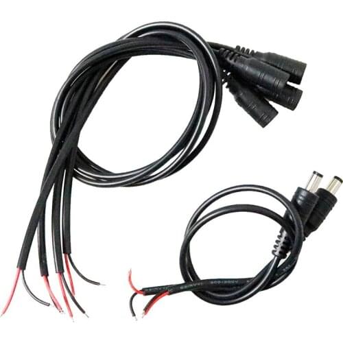 1-100pcs DC power connector,DC 5.5*2.1mm adapter led Strip Light DC Plug Connector Cable For 3528 5050 RGB Strip 30cm/50cm