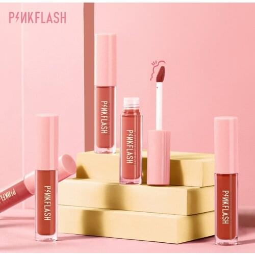 1pc Velvet Matte Pink Lip Glaze High Color Liquid Lip Gloss Thin Non-stick Cup Waterproof Moisturising Long Lasting Makeup TSLM1