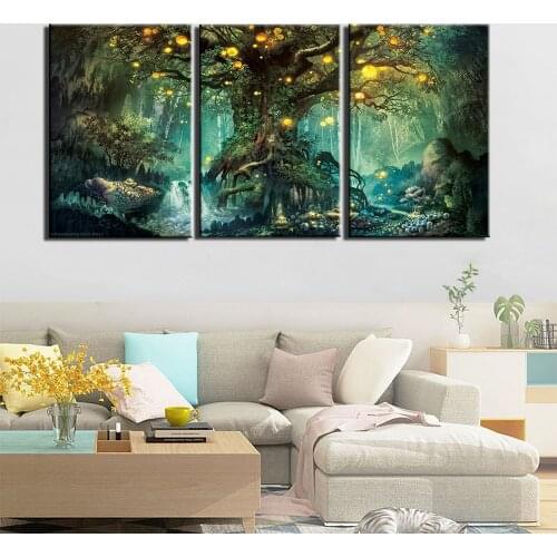 3Pcs No Framed Colorful Scenery Tree Posters Wall Art HD Pictures Canvas Home Decor Accessories Paintings Living Room Decoration