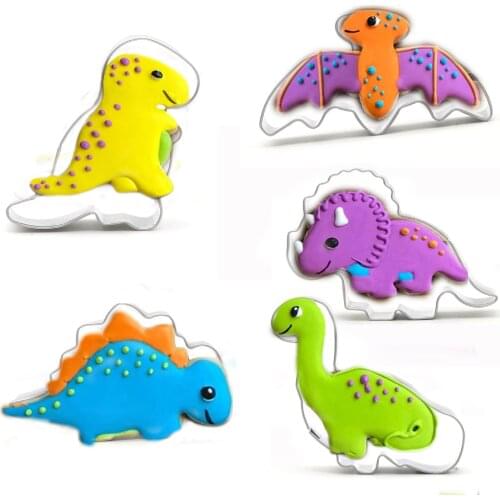 430Stainless Steel Cookie Mold Stainless Steel Dinosaur Fondant Mold Stainless Steel Biscuit Mold DIY Manual Mold Kitchen Gadget