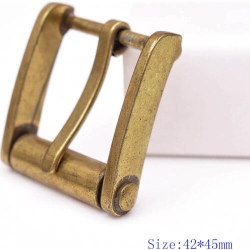 45*42MM (INNER 32 MM) Novelty Mens Retro Solid Brass Single Prong Pin Metal Roller Belt Buckle