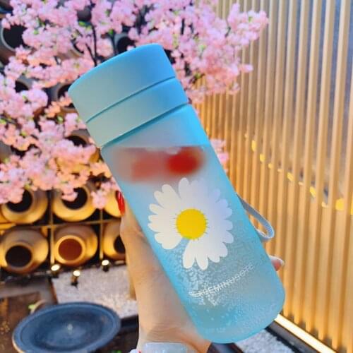 600ML cute Large Capacity Sports Water Cup Men Women Summer Outdoor Portable Plastic Water Bottle Coffee Juice Cup Water Bottle