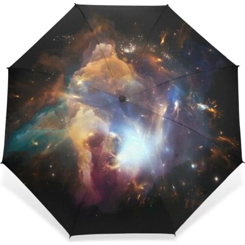 Colorful Universe Galaxy Space Star Meteor Automatic Umbrella 3 Folding Umbrella Rain Women Men Umbrella Windproof Guarda Chuva