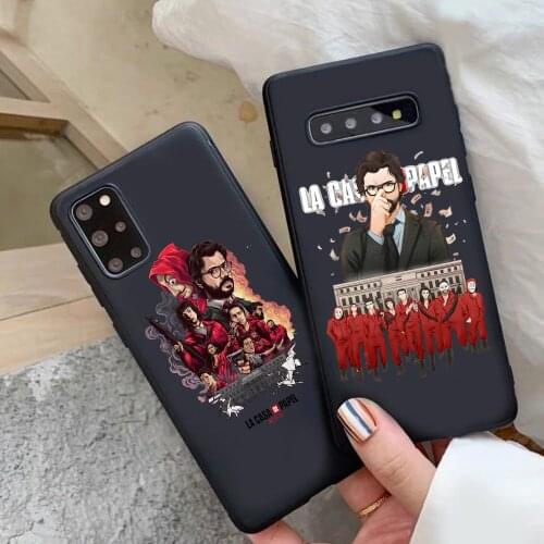 Spain TV Money Heist House Paper black TPU silicone cover case For Samsung Note20 Note20Ultra M10 M20 M21 M30S M31 M60S M80S