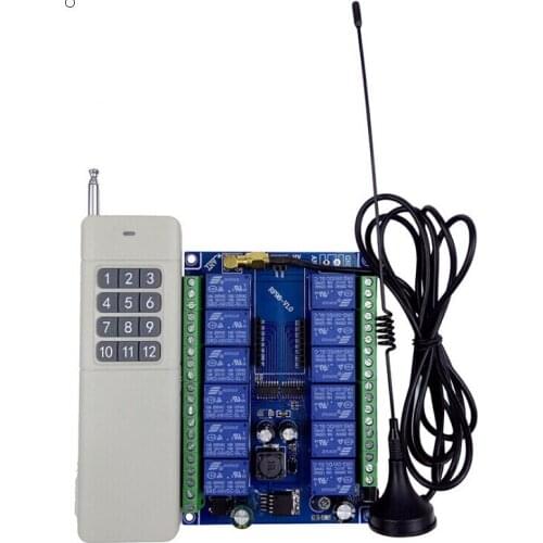 DC 12V 24V 36V 48V 10A 12CH RF Wireless Remote Control switch 1000 m Agriculture security industry control