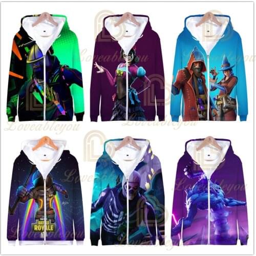 Fortnite Victory Hero Childrens Wear Kids Zipper Hoodies Game 3d Boys Girls Harajuku Sweatshirt Long Sleeve Tops Teen Clothes