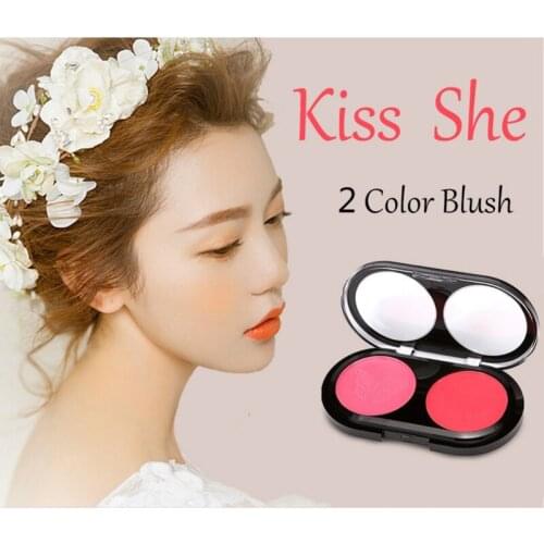 Two-Tone Blush Palette Brighten Skin Color Long-Lasting Shine Double-Color Blusher Makeup Pallete Face Maquiagem Powder