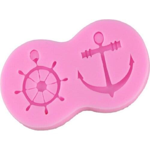 1Pc Cooking Tool Anchor Rudder Wheel Ship Silicone Mold Fondant Sailor Nautical Forms Cookie Baking Chocolate Mold