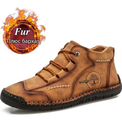 Kezzly Explosion hot mens outdoor casual mens boots plus size hand stitched mens shoes Warm cotton shoes boots