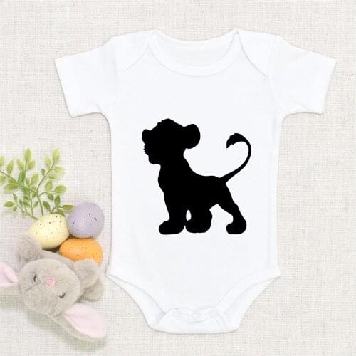 Toddler Bodysuits Summer New The Lion King Short Sleeve Cute Simba Cartoon Infant Romper Baby Girl Boy Tops