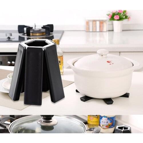 Creative Heat-resistant Pot Mat Folding Pot Mat Plastic Non-slip Mat Teacup Mat Anti-scald Coaster Household Gadgets Kitchen