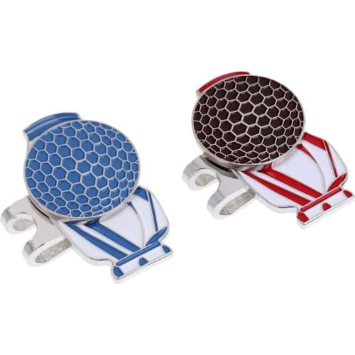 Magnetic Hat Clip with Golf Ball Marker, Set of 2, Funny Golf Bag Pattern