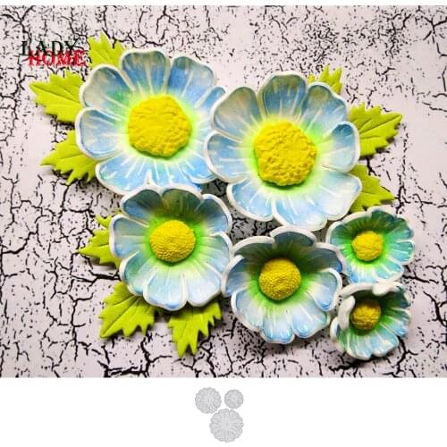 Craft Metal Cutting Dies chrysanthemum Flowers Mold Stencil Template for DIY Scrapbook Paper Album Photo Cards Making Dies Cut