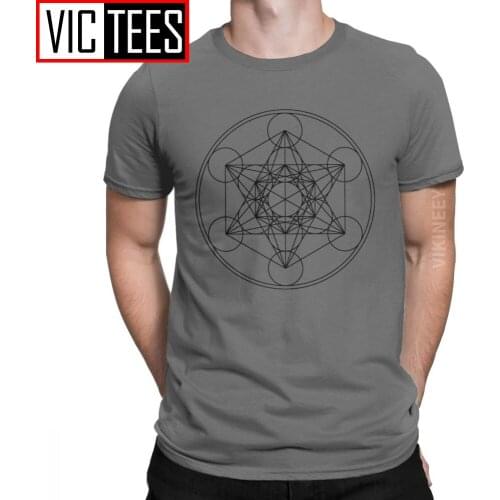 Metatrons Cube Flower Of Life T Shirt Mens Cotton Crazy T-Shirt Sacred Geometry Magic Mandala Wholesale