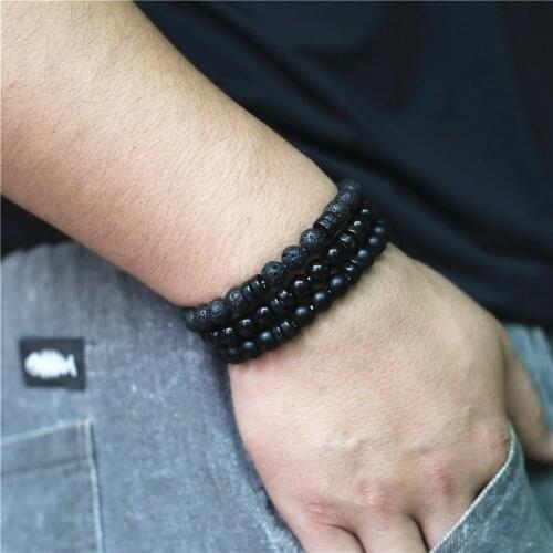 Fashion Strand Beaded Tibetan Buddha Bracelet chakra Natural Lava Stone Diffuser Femme Homme Mens Bracelets Jewelry gift 2019