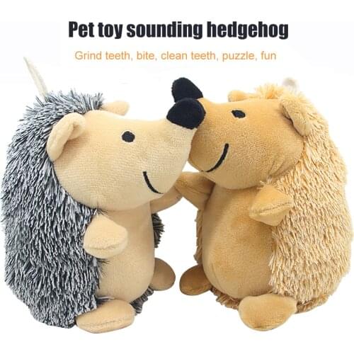 Soft Plush Hedgehog Pet Sounding Squeaky Decompression Toy Dog Puzzle Chewing Bite Resistant Plush Stuffed Animals Doll
