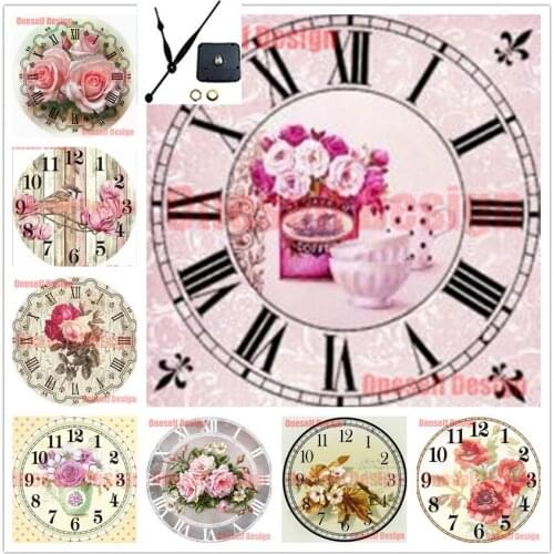 Diamond art kit diy diamond painting full drill and clock flower 5d diamond mosaic sale clock flower Christmas home wall sticker