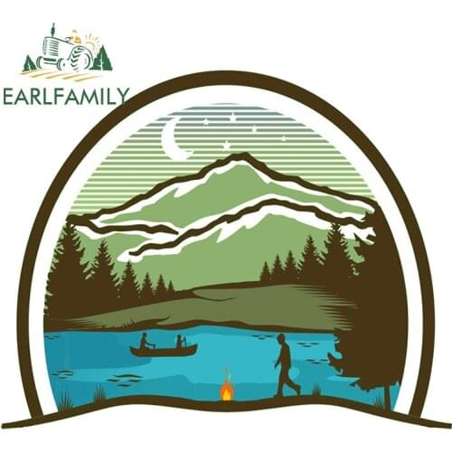 EARLFAMILY 13cm x 10.5cm for Adventurer Awaits Trunk Car Sticker Windshield Laptop Decal Scratch-Proof Car Assessoires RV Decor