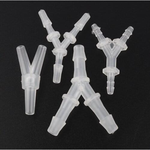 Wholesale 150pcs/lot 2.4-6.4mm Y-Type Tee Connectors Plastic Pagoda Joints Aquarium Fish Tank Adapter Air Pump Hose Connector