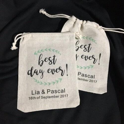 Personalized best day ever wedding Bachelorette Hangover Kit favor keepsake gift Bags bridal shower party Candy pouches