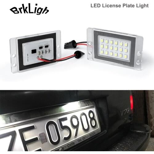 2Pcs No Error 18smd White Super Bright LED License Plate Lights Number Lamps Car Accessories For Volvo V70 V70XC 97-00 850 855