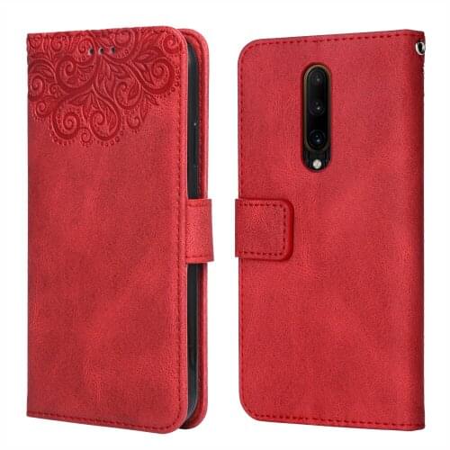 Luxury Leather Case for OnePlus 7T Pro 5G Flower Embossing Wallet Flip Phone Case for OnePlus 7 T Pro 5 G Cover Card Slot Funda