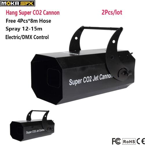 2Pcs/lolt Hang Super CO2 Jet Cannon DMX-512/Electric Control Powerful Co2 Jet Machine spray 12-15 meters For Stage Show Party