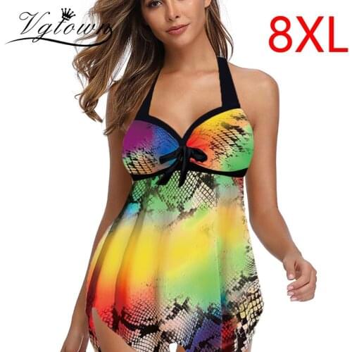 Tankini 2020 New Swimming Suit For Women Swimsuit Plus Size 8XL Padded Push Up Swimwear Two Piece Suits Female Bathing Suit