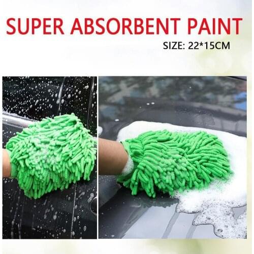 Ultrafine Fiber Chenille Microfiber Car Wash Glove Wash backing color For Car random Mesh no and Mitt 1pc scratch Soft Clea S9L6