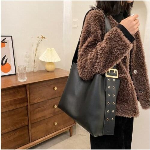 Large Capacity PU Leather Shoulder Bag for Women Fashion Messenger Bag Female Retro Crossbody Bags Designer Girl Ladies Handbag