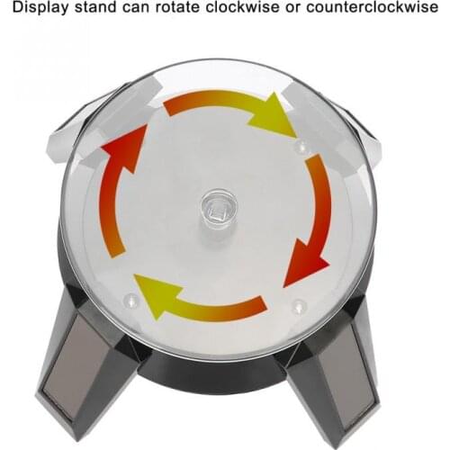 Rotating Turntable Solar 360 Degrees Jewelry box ring box Watch Phone Rings Jewelry Display Stand LED Light