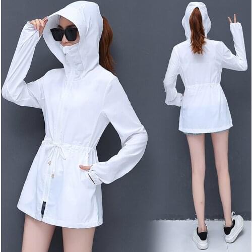 2020 Women Sun Protection Shirt Coat Hooded Tops Fashion Women Long Anti UV Transparent Sun Protection Clothes Fall Sun Cardigan