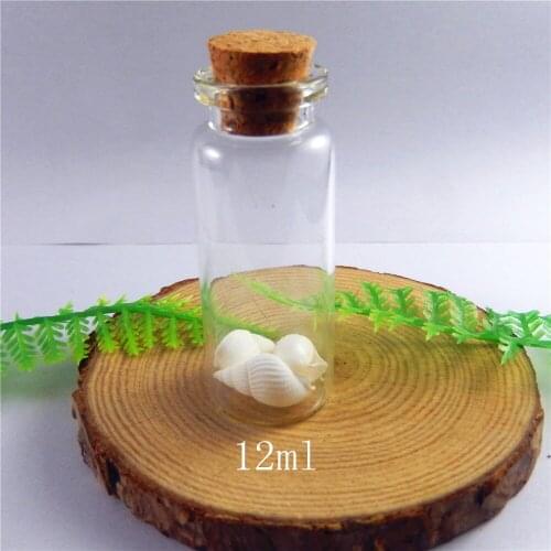 Julie Wang 10PCS Mini Clear Glass Bottles Stoppers Message Weddings Wish Jewelry Necklace Empty Bottles 12ML