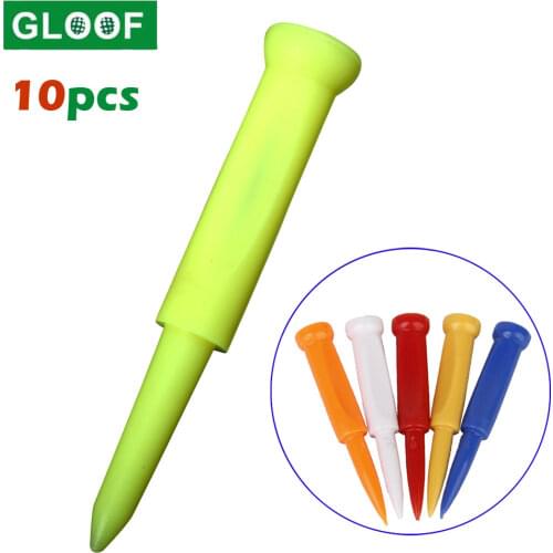 10Pcs/Set Golf Tee Outdoor Or Indoor Sport Plastic Golf Ball Tees Fluorescent Night Playing Golf Tee Multi Colors 70mm