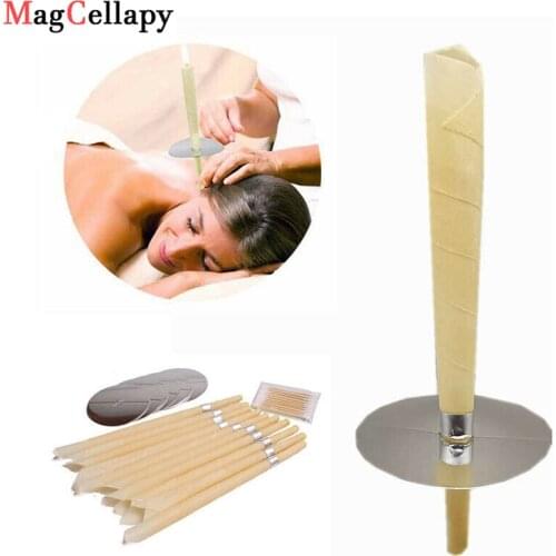 10X Premium Quality Ear Candling Blend Cone Unscented Beeswax Earwax Candles Burning Ear Caring Indiana Therapy