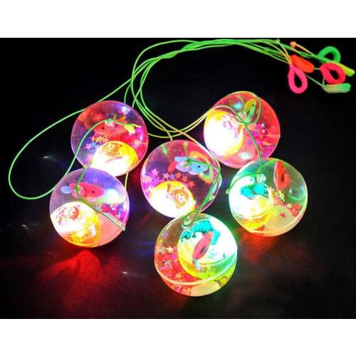 96Pcs Luminous Bouncing Ball LED Flashing Crystal Ball Fun Toys For Children Christmas Gift Random Color