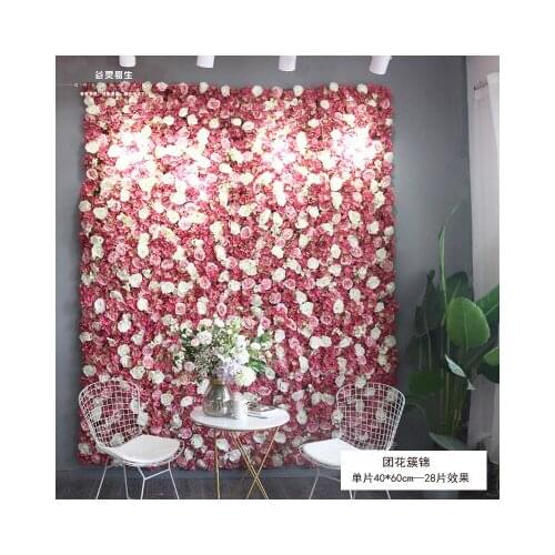 2.4M x 2.4M hot red with White roses wedding flower wall flower backdrop Wedding decoration