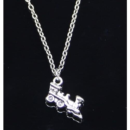 20pcs New Fashion Necklace 17x12mm double sided train Pendants Short Long Women Men Colar Gift Jewelry Choker