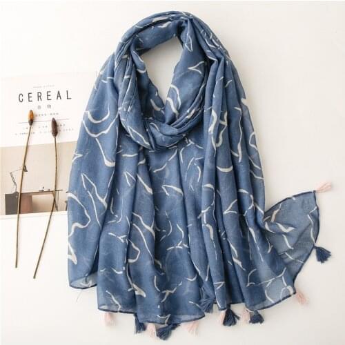 2021 Spring Summer Geometry Print Tassel Scarves Shawls Beach Travel Long Head Muffler Wrap Hijab Free Shipping