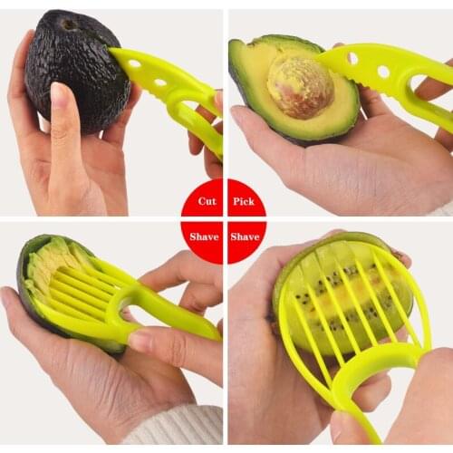 3 In 1 Avocado Slicer Shea Corer Butter Fruit Peeler Cutter Pulp Separator Plastic Knife Kitchen Vegetable Tools Home Accessory