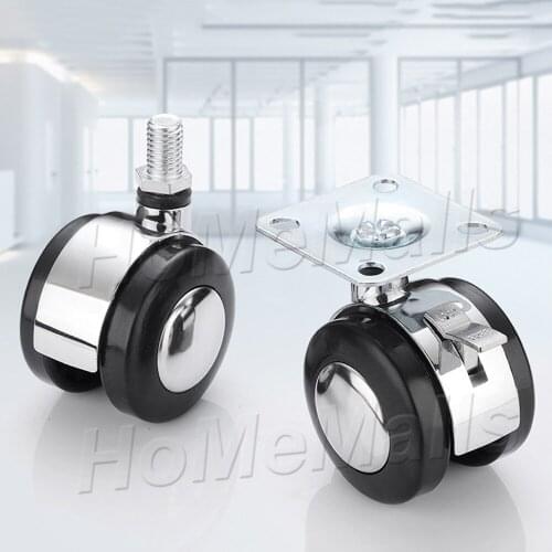 4pcs 1.5/2 inch Furniture Caster Wheel Swivel Castor Wheels With Locks Caster Roller Wheel For Storage Cart Workbench or Trolley