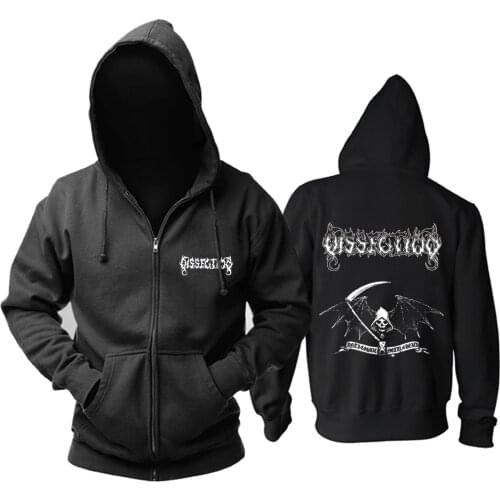 5 Designs Zipper Sweatshirt Dissection Rock Band Skull Bat Hoodies Punk Heavy Metal Clothing Sudadera Fleece Gothic