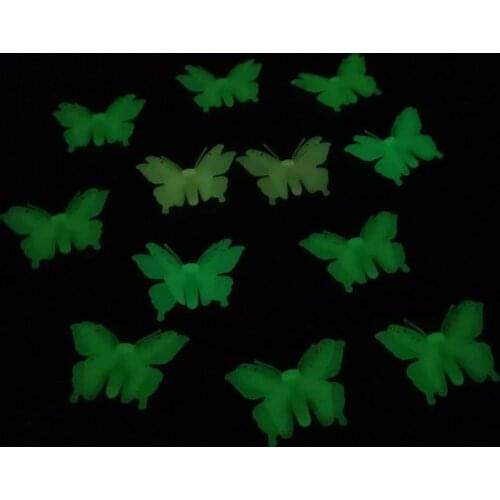 6PCS/set luminous butterfly wall stickers living room children bedroom wedding party decoration wallpaper refrigerator stickers