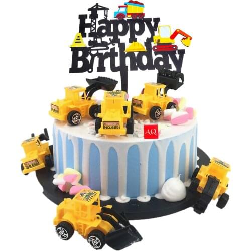 Acrylic Automobile Boy Girl Cake Toppers for Baby Shower Birthday Party Decoration Baking Supplies Love Gifts