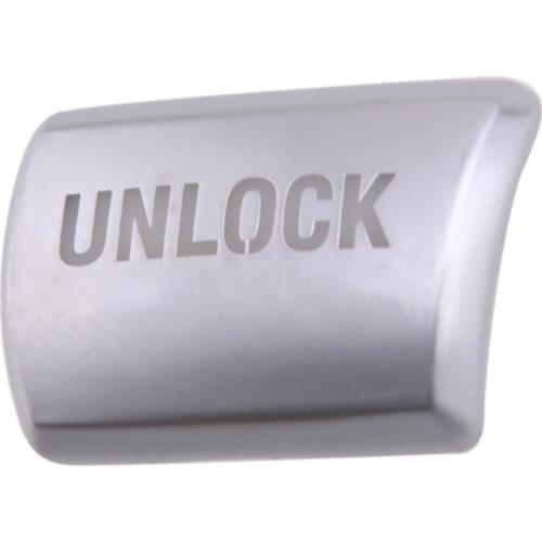 Beler Silver Gear Shift Knob "Unlock" Push Button Cover Trim Fit For BMW 3 5 7 Series X3 X4 X5 X6 2014 2015 2016